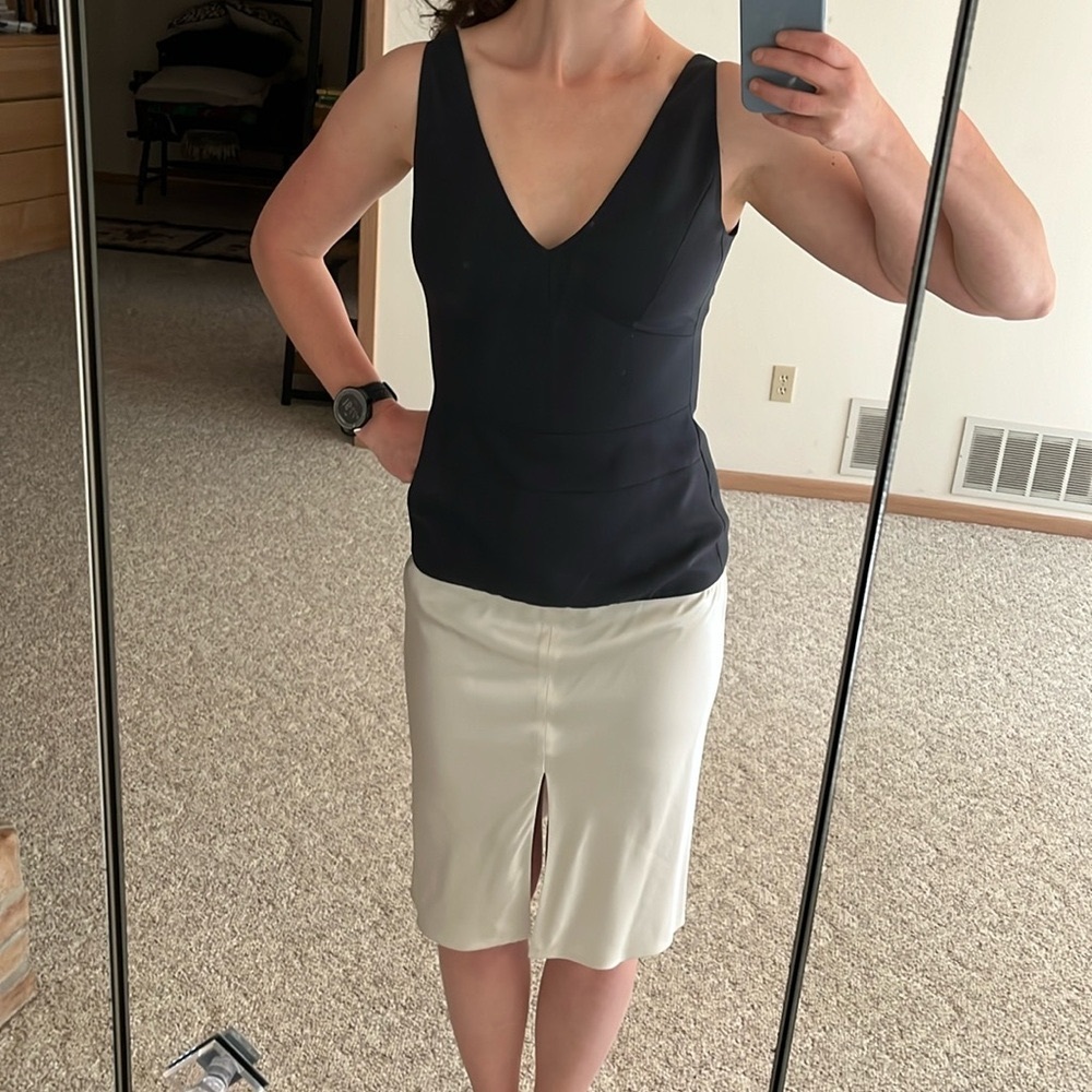 Narcisco Rodriguez Wool Bodice Silk Skirt Dress